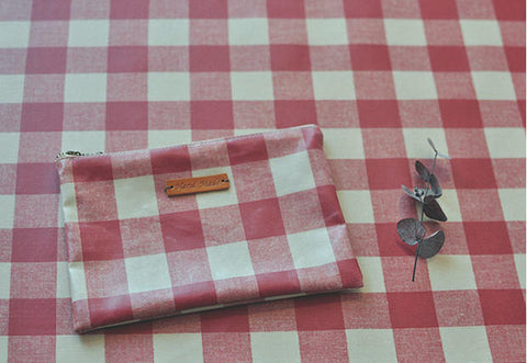 Laminated Red Plaids Cotton Fabric, 3 cm Plaid Laminate 100810