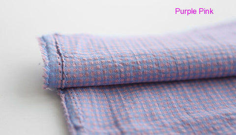 Plaid Seersucker,5 mm Gingham Check, Cotton Blend, 57 inches wide, Korean Fabric, Washing, Yarn Dyed, Pastel Colors - By the Yard 38122-1