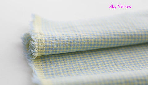 Plaid Seersucker,5 mm Gingham Check, Cotton Blend, 57 inches wide, Korean Fabric, Washing, Yarn Dyed, Pastel Colors - By the Yard 38122-1