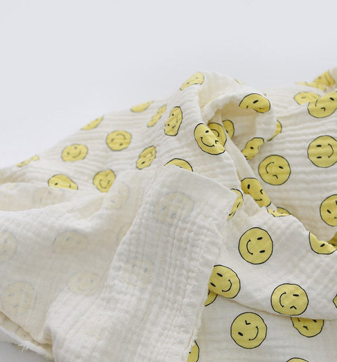 Cotton Rayon Gauze, Triple Layers, Smiley Face Gauze - Wrinkle Gauze, Crinkle Gauze, Yoryu Gauze, Quality Korea Fabric - By the Yard /51186