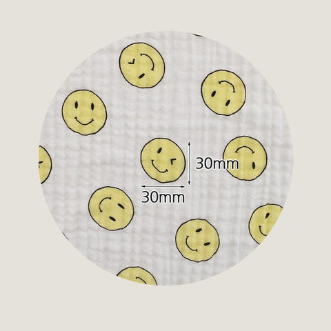 Cotton Rayon Gauze, Triple Layers, Smiley Face Gauze - Wrinkle Gauze, Crinkle Gauze, Yoryu Gauze, Quality Korea Fabric - By the Yard /51186