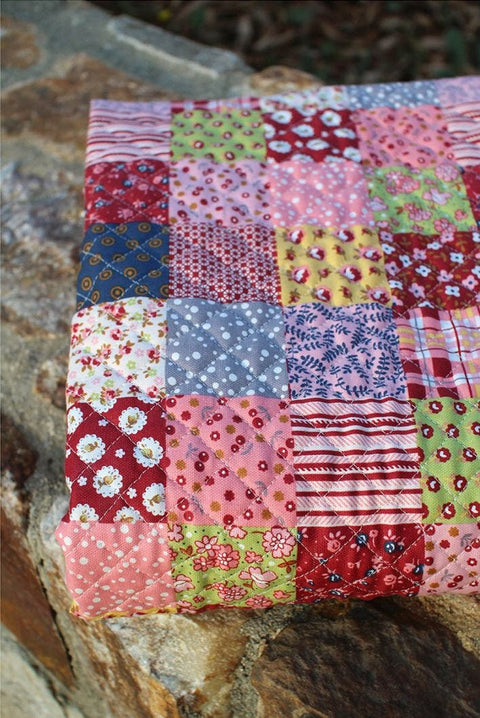 Quilted Cotton Fabric, Patch Oxford Cotton Fabric, Quality Korean Fabric - Blue or Red - Fabric By the Yard /40864