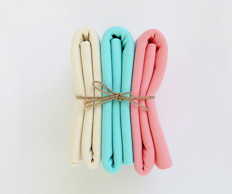 Ribbing Cotton Poly Rib Knit Fabric, Binding Knit Fabric, Hem Fabric, Quality Korean Fabric - Ivory, Mint, Pink - By Half Yard /42958
