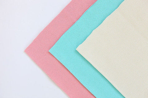 Ribbing Cotton Poly Rib Knit Fabric, Binding Knit Fabric, Hem Fabric, Quality Korean Fabric - Ivory, Mint, Pink - By Half Yard /42958