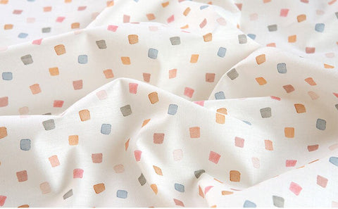 Organic Cotton Fabric, Square Pattern Fabric, Quality Korean Fabric - Fabric By the Yard 53357-1