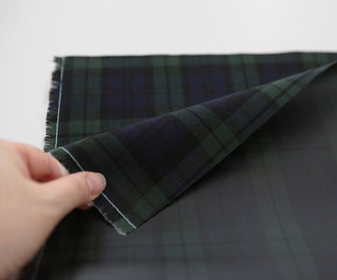 Matte Laminated Plaid Cotton Fabric - Quality Korean Fabric By the Yard / 53217
