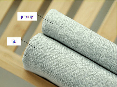 Solid Cotton Jersey or Ribbing Knit Fabric for Binding Necklines, Cuffs, Armholes - Melange Gray - By the Yard 38332