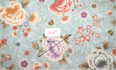 Big Flower Cotton Fabric - Mint - By the Yard 54374