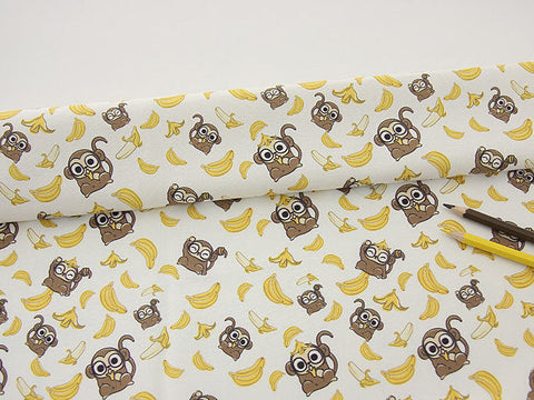 Monkeys and Bananas Cotton Fabric, Animal Cotton Fabric - Digital Printing - By the Yard 86279