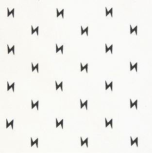 Lightning Bolt Cotton Fabric - Promotional Price - Black and White - By the Yard 94388