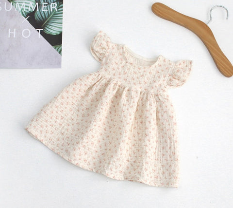 Muslin Wrinkled Cotton Double Gauze Fabric, Muslin Gauze Small Flowers, Enzyme Washed, 57" Wide, Quality Korean Fabric - By the Yard /60047