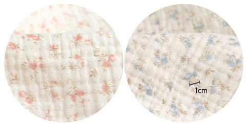 Muslin Wrinkled Cotton Double Gauze Fabric, Muslin Gauze Small Flowers, Enzyme Washed, 57" Wide, Quality Korean Fabric - By the Yard /60047