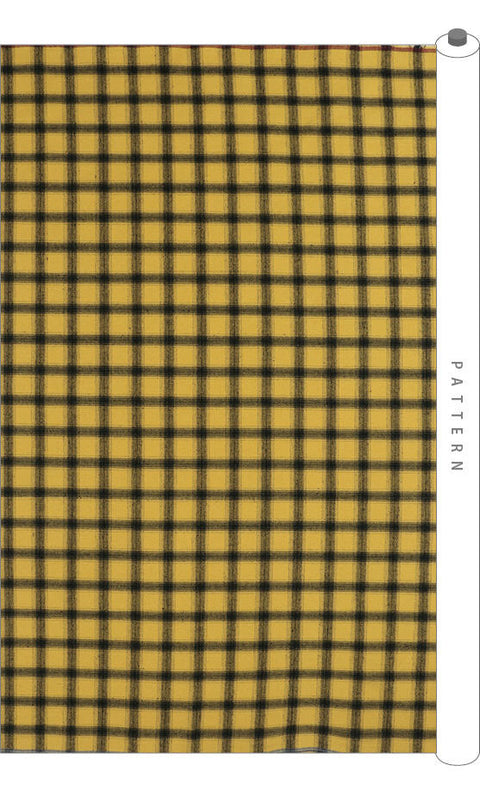 Yellow & Black Polyester Plaid Fabric By the Yard - GJ 56375
