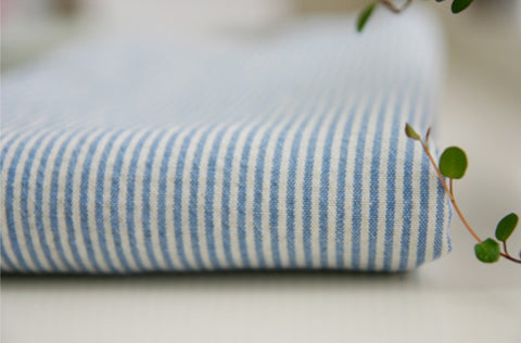 Prewashed Stripe Cotton Fabric - Olive, Indi Pink, Sky, Mint, Red or Navy - By the Yard 414400, 24569-1