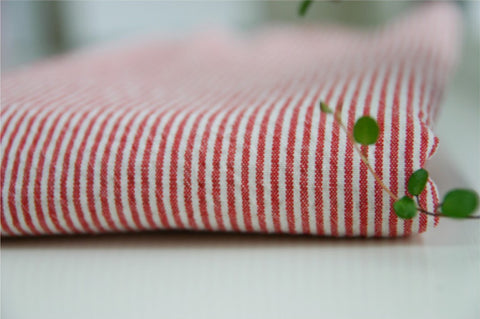 Prewashed Stripe Cotton Fabric - Olive, Indi Pink, Sky, Mint, Red or Navy - By the Yard 414400, 24569-1