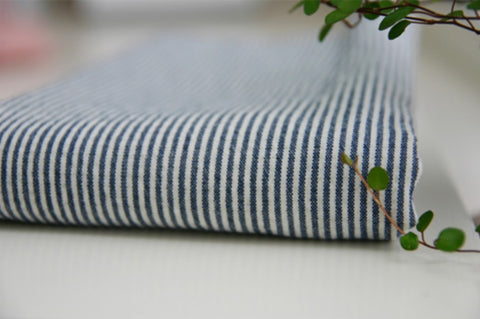 Prewashed Stripe Cotton Fabric - Olive, Indi Pink, Sky, Mint, Red or Navy - By the Yard 414400, 24569-1