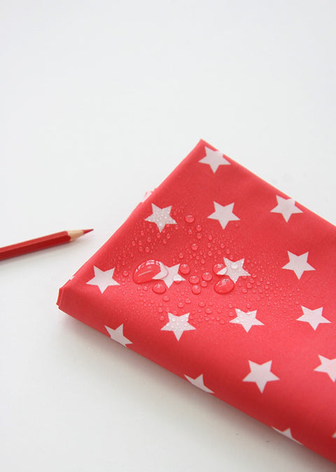 Stars Laminated Fabric, Red, Pink, Yellow, Sky Blue or Blue Gray - By the Yard V01 /85715