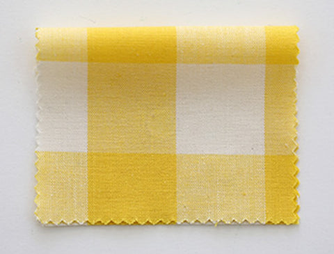 Yellow Cotton Checker Fabric, Yarn Dyed Cotton Fabric, 2 mm, 9 mm, 30 mm Checks or Solid Yellow, Quality Korean Fabric - By the Yard /78574