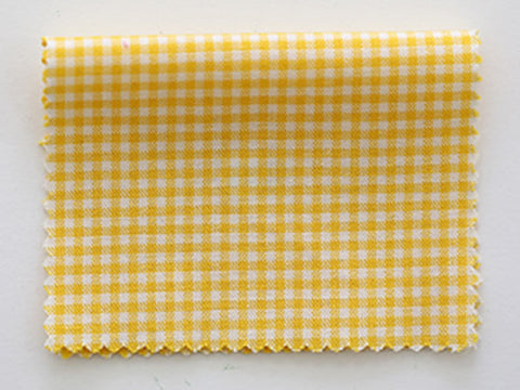 Yellow Cotton Checker Fabric, Yarn Dyed Cotton Fabric, 2 mm, 9 mm, 30 mm Checks or Solid Yellow, Quality Korean Fabric - By the Yard /78574