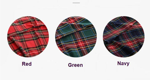 Tartan Check Christmas Fabric Red Green Navy Plaid Brushed Cotton Fabric, Prewashed - Fabric By the Yard /52289