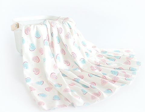 Organic Cotton Knit Fabric, Heart Bunny, GOTS Certified, By the Yard /51426