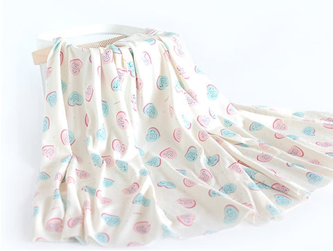 Organic Cotton Knit Fabric, Heart Bunny, GOTS Certified, By the Yard /51426