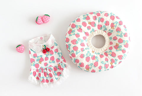 Strawberry Bear Organic Cotton Knit Fabric, GOTS Certified, By the Yard /53885