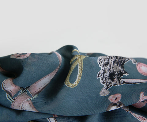 Luxury Chain Chiffon Fabric, Coral Pink, Teal, By the Yard /55985