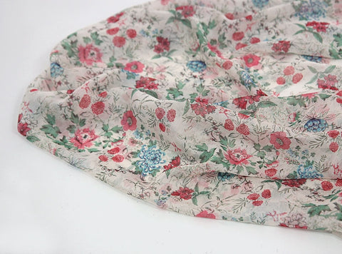 Flowers Chiffon Fabric By the Yard /19333