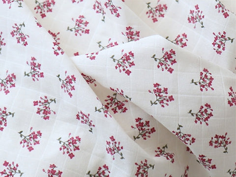 Mini Flowers Cotton Double Gauze Fabric By the Yard /53569