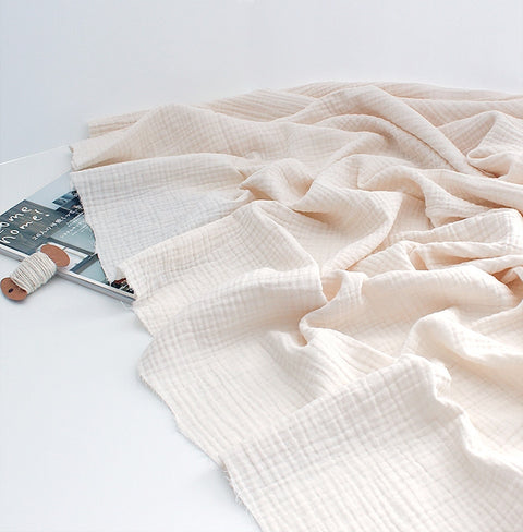 Organic Cotton Gauze Wrinkled, Triple Layers, 4 Colors, Crinkle Gauze By the Yard /26198