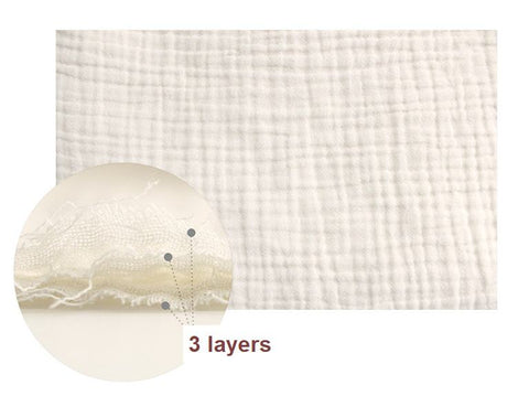 Organic Cotton Gauze Wrinkled, Triple Layers, 4 Colors, Crinkle Gauze By the Yard /26198