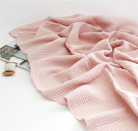 Organic Cotton Gauze Wrinkled, Triple Layers, 4 Colors, Crinkle Gauze By the Yard /26198