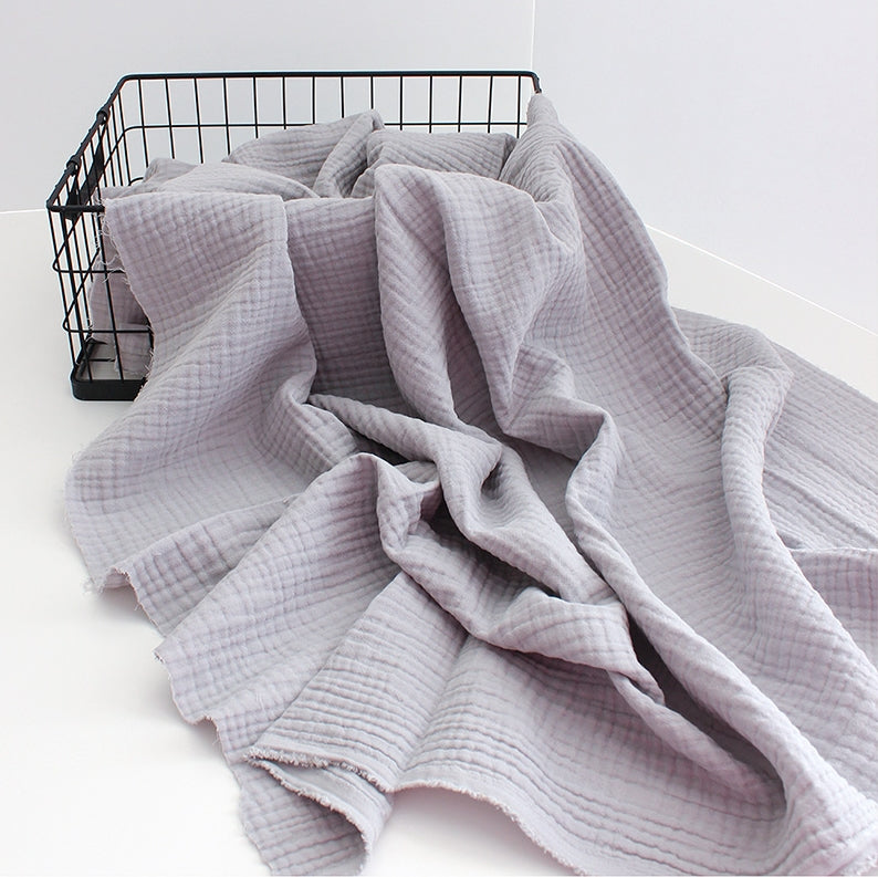 Wrinkled Organic Cotton Gauze, Crinkle Gauze, Triple Layers - 4 Colors ...