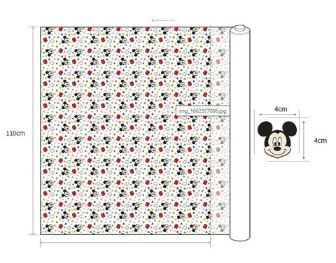 Offical License Disney Mickey Mouse Cotton Fabric, Digital Printing - Fabric By the Yard /56750