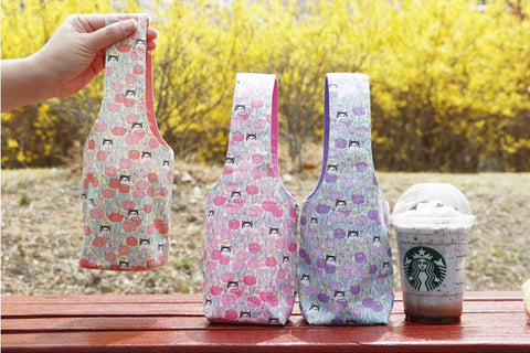 Cats and Flowers Cotton Fabric, Digital Printing - Fabric By the Yard /54351