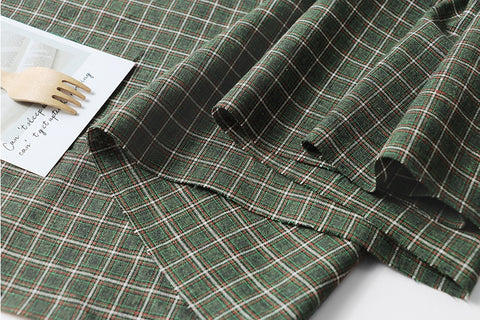 Checkered Cotton Blend Fabric, By the Yard GJ 56371