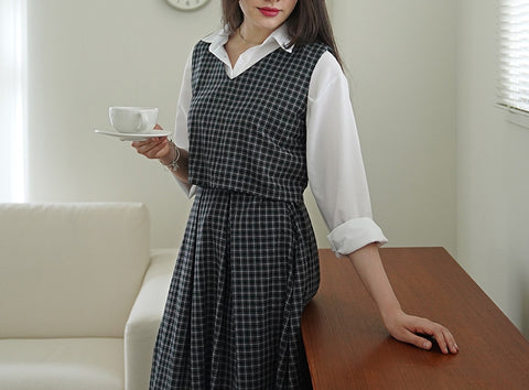 Checkered Cotton Blend Fabric, By the Yard GJ 56371