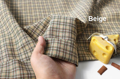 Checkered Cotton Blend Fabric, By the Yard GJ 56371