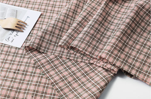 Checkered Cotton Blend Fabric, By the Yard GJ 56371