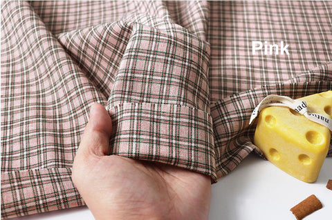 Checkered Cotton Blend Fabric, By the Yard GJ 56371