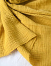 Mustard Wrinkled Cotton Gauze, Double Gauze, Mustard Color Gauze, Crinkle Gauze, Yoryu Gauze - 59" Wide - By the Yard 101091