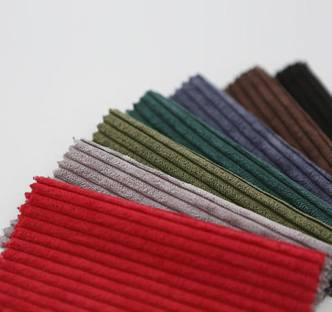 Wide Wale Corduroy Fabric, Polyester Corduroy Fabric, 5 mm Corduroy, 4.5 Wale Corduroy Fabric - 13 Colors - Fabric By the Yard / 39953
