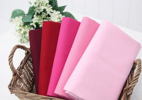 High Quality Solid Cotton Fabric - Light Pink, Pink, Hot Pink, Red or Wine - By the Yard /34422