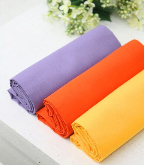 High Quality Solid Cotton Fabric - Yellow, Orange or Violet - By the Yard /34421