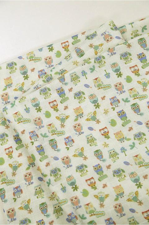 Owls Cotton Double Gauze Fabric - 59 Inches Wide - By the Yard 92509