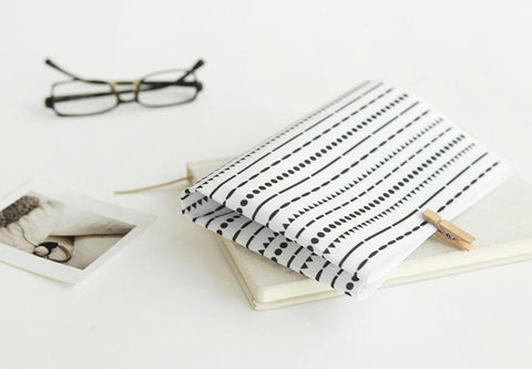 Printed Felt, Black and White Felt, Geometric Felt - 91093