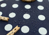 Waterproof Fabric 2.7 cm White Dots on Navy - By the Yard 89611