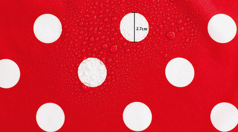Waterproof Fabric 2.7 cm White Dots on Red - By the Yard 392967-2