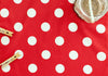 Waterproof Fabric 2.7 cm White Dots on Red - By the Yard 392967-2